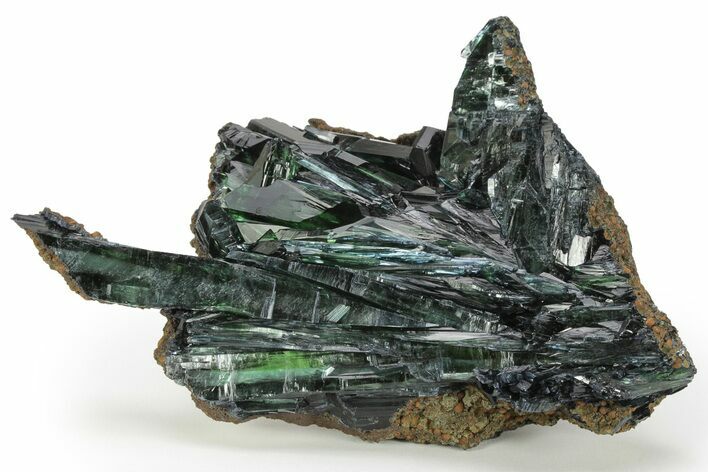 Gemmy, Emerald-Green Vivianite Crystal Cluster - Brazil #218193